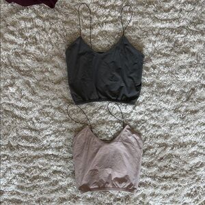 Free People Black and Tan Camisoles